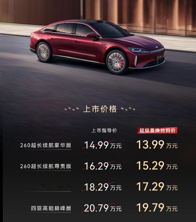 新车价格出来了，4款车型，纯电续航260km，指导价14.99万起，置换补贴10