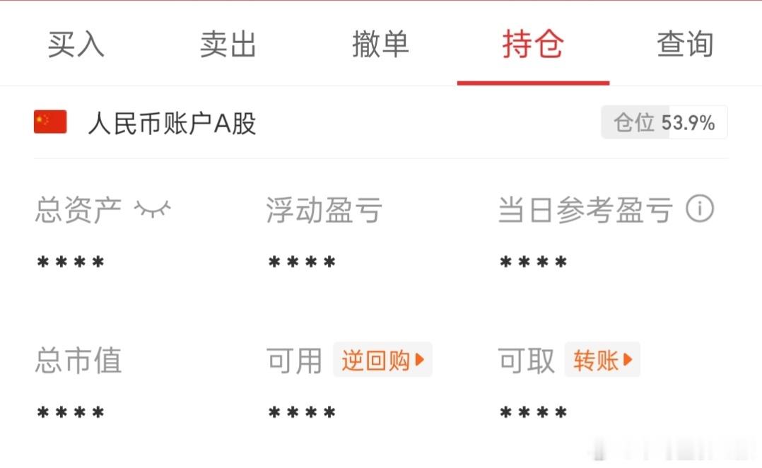 股票目前5成仓，稍微留点余地，​​​