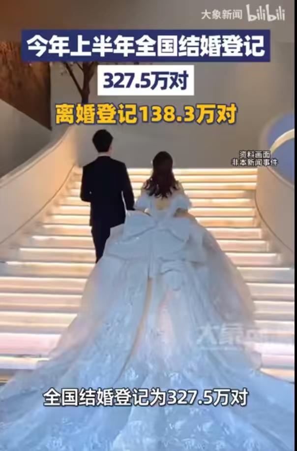 327.5万对新人登记结婚，138.3万对夫妻办了离婚——这条数据一出，评论区照