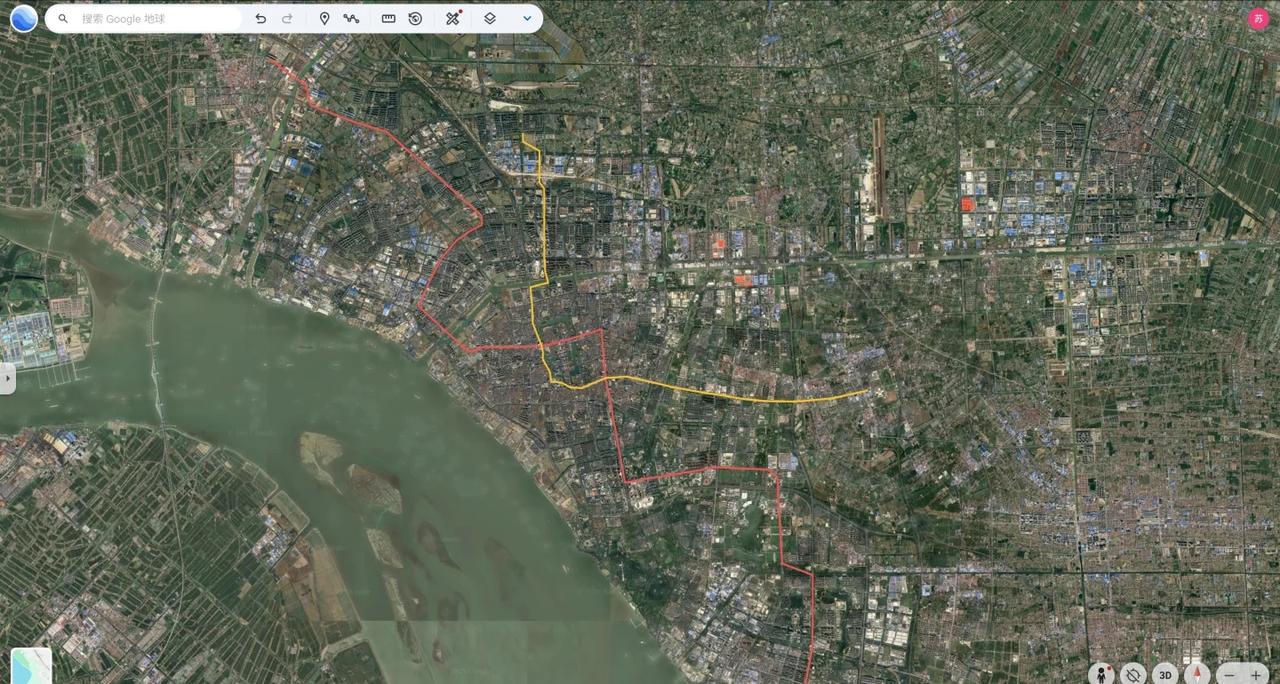 南通地铁卫星图共2条地铁合计60KM南通地铁