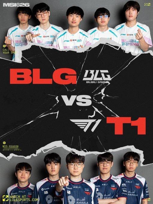 T1的人气是真的可怕...MSI淘汰赛焦点战BLG对阵T1赛前，LOL官方发布