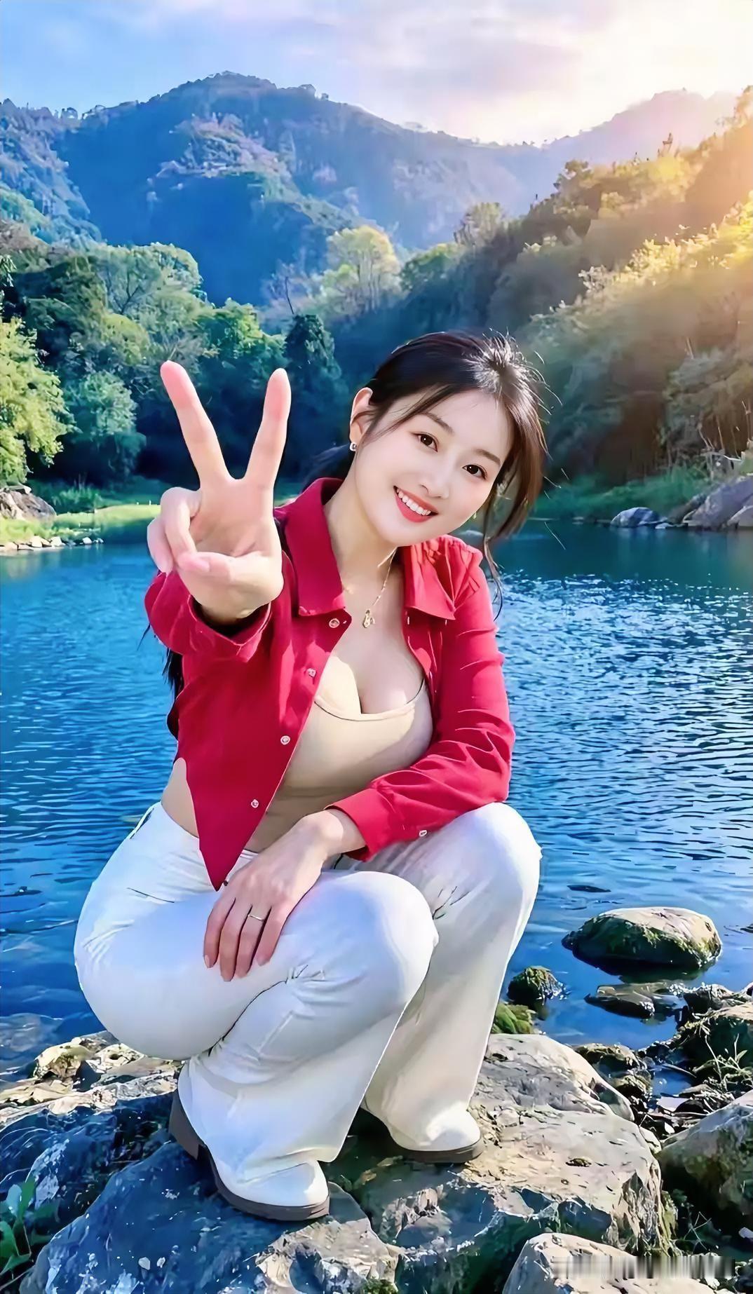 在山间湖畔，与自然亲密接触，享受宁静与美好。🌿💚🍃