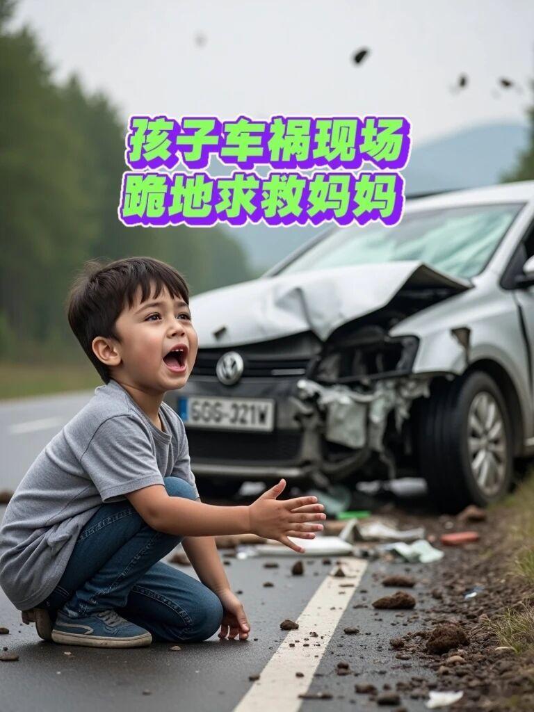 10岁男孩在车祸现场跪地求救，只为保住母亲的生命，这一幕让全网泪目！在广州石门