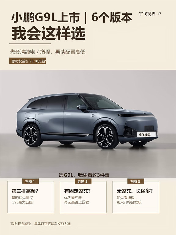 小鹏G9L上市怎么选？先问第三排有刚需吗？