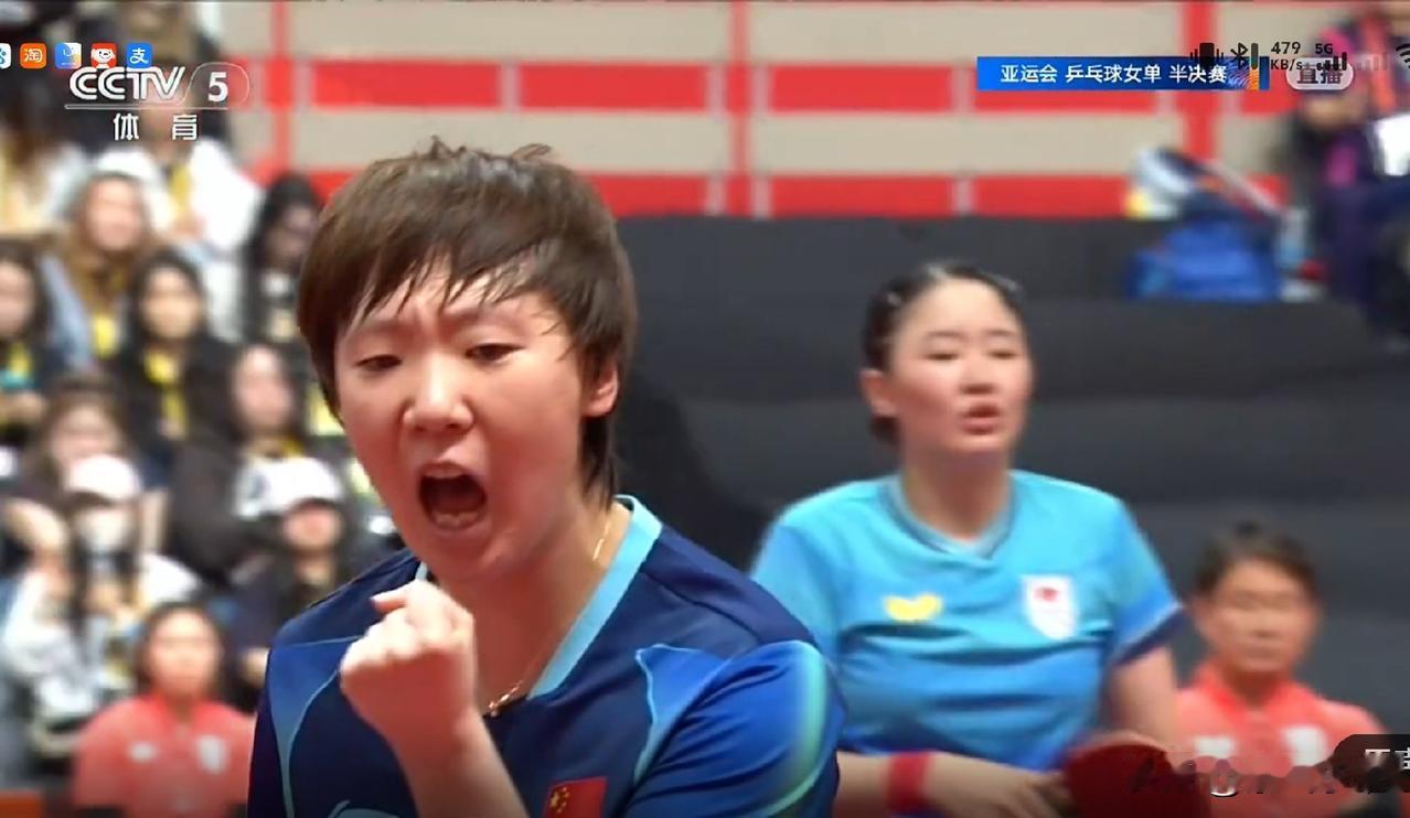 3天完成对张本美和双杀，这才是最强的王曼昱！亚运会女单半决赛结束了第一场
