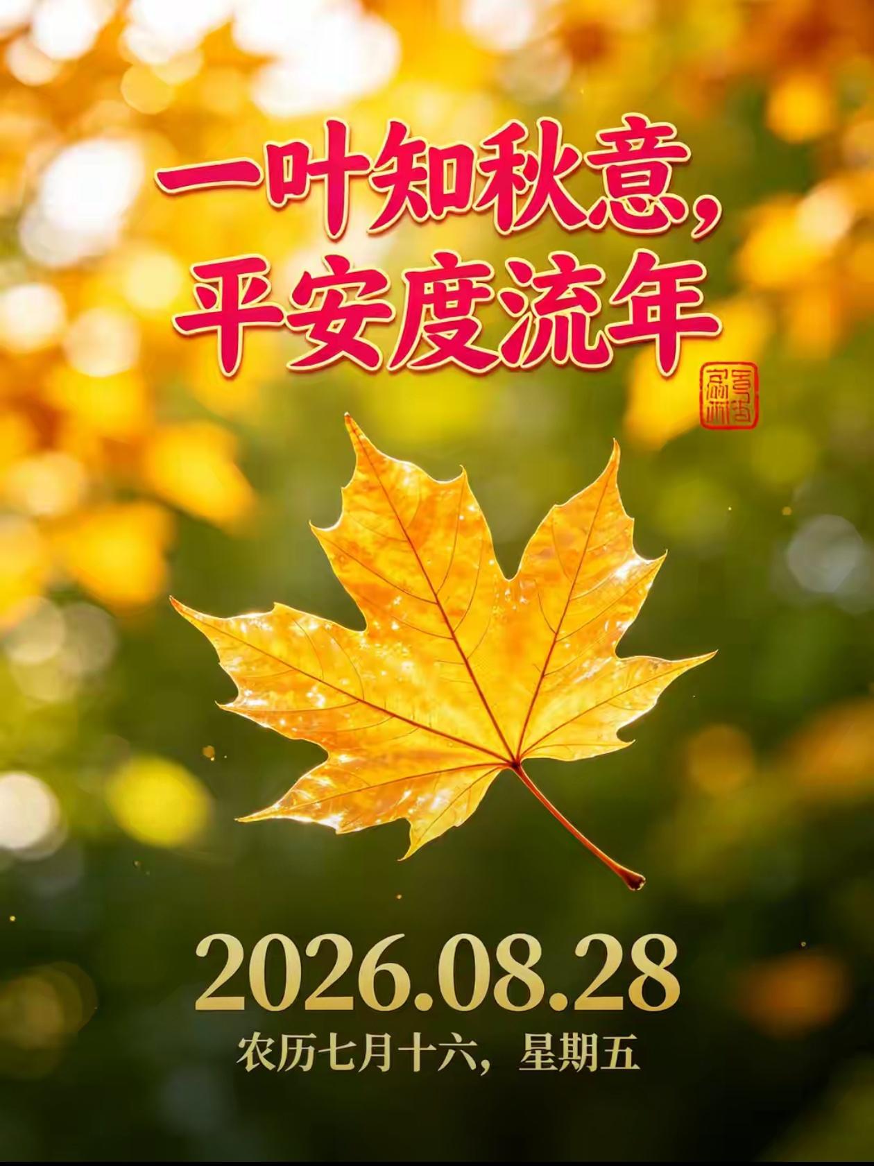 2026./8月28日，秋静尘嚣远，美好日日临☘️🍁清风拂面，