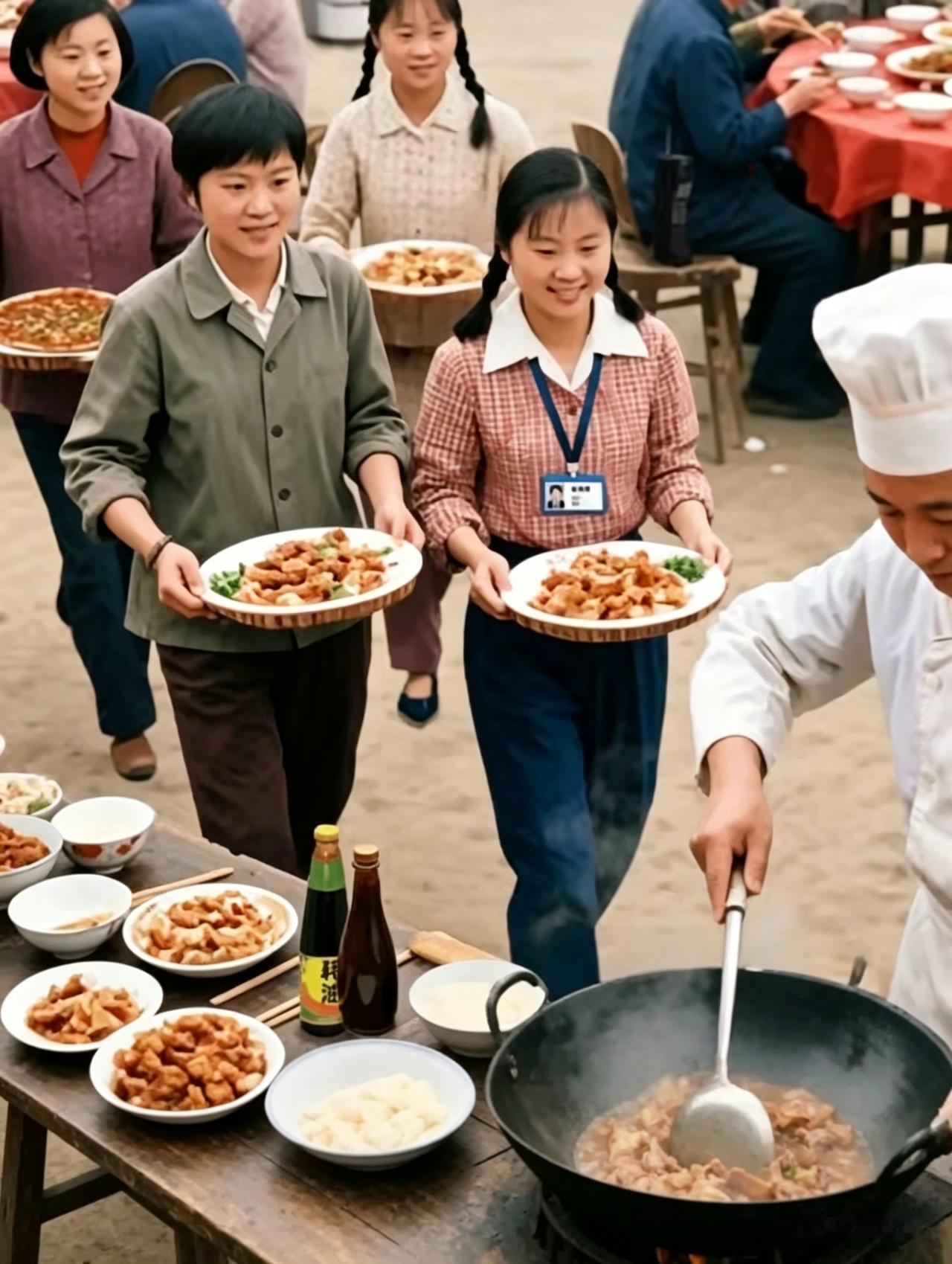 考考你的眼力，找出不同80年代吃酒席的场面，蕴藏着9处不同，你找到了吗？