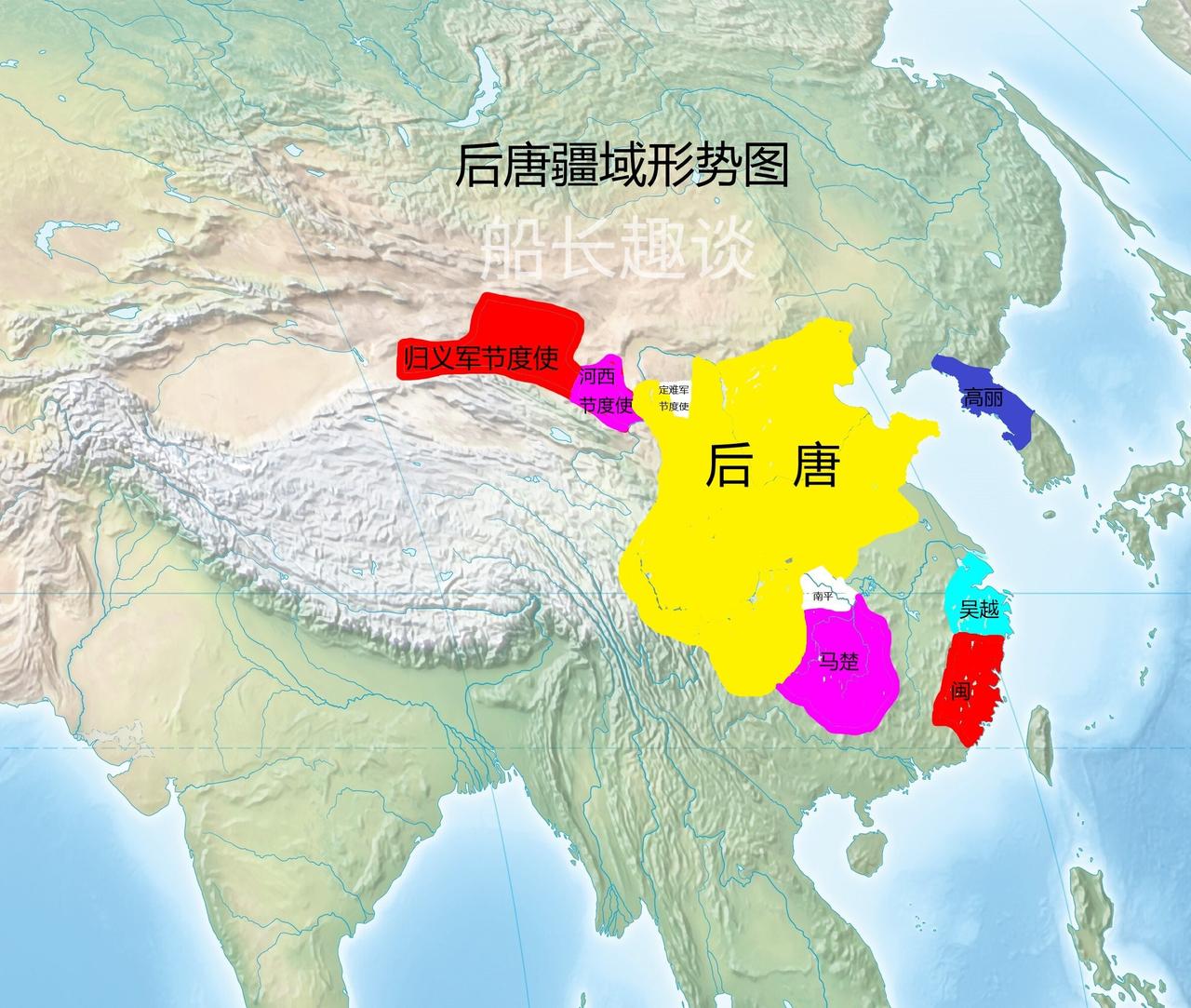 李存勖历经十五年血战灭梁而建立后唐，又攻灭前蜀，统一大半个天下，让后唐成为五代中