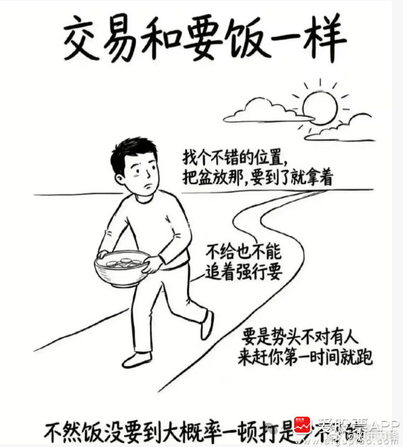 看到有人总结：现在A股演绎的是“要饭行情”！找个不错的位置，把盆放那儿，要到了就