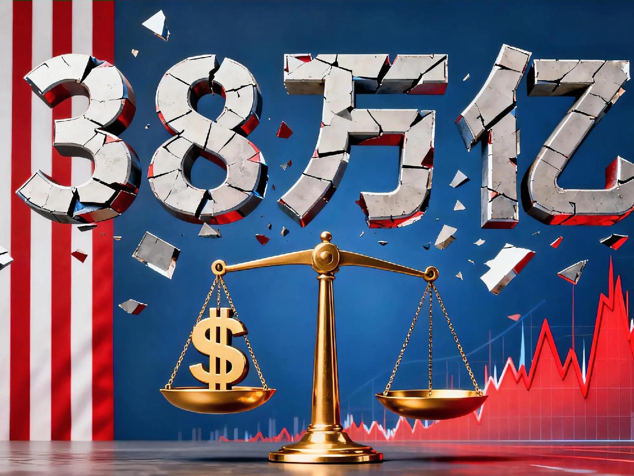 美国国债突破38万亿了！美国财政部22日数据，美国国债总额首次突破38万亿。感