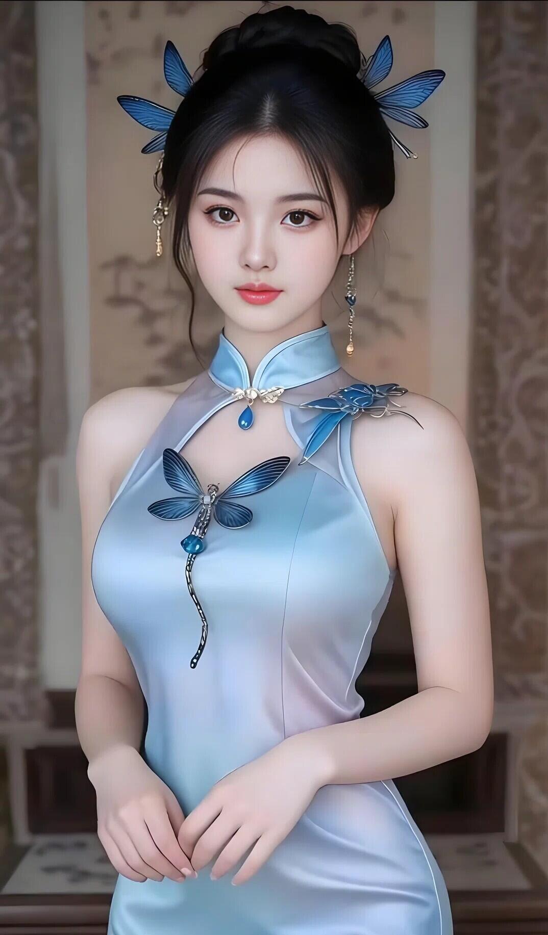 梦幻蓝蝶仙子，古典优雅，韵味十足！