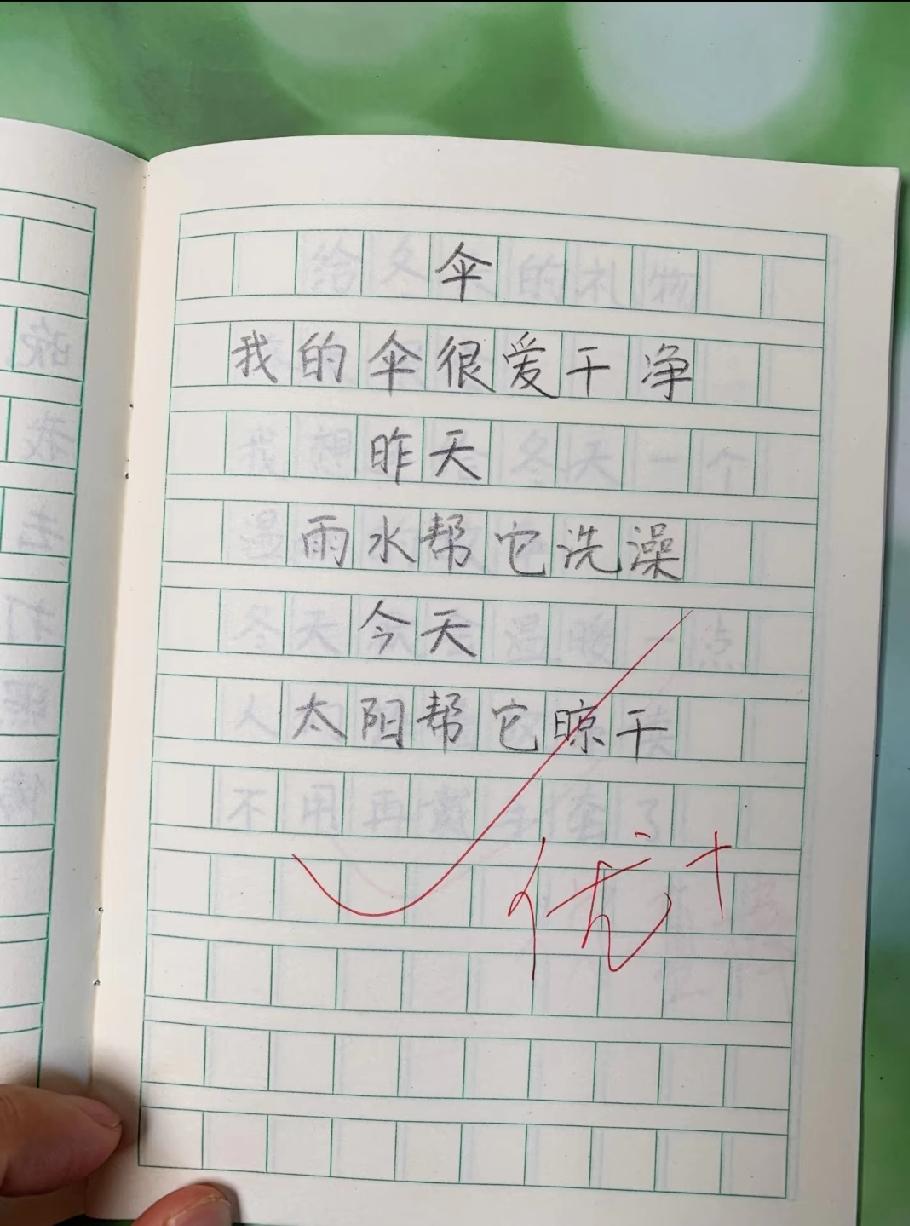 这篇小学生作文把我看笑了！‘伞爱干净，雨水洗澡太阳晾干’，这脑洞我服了！”