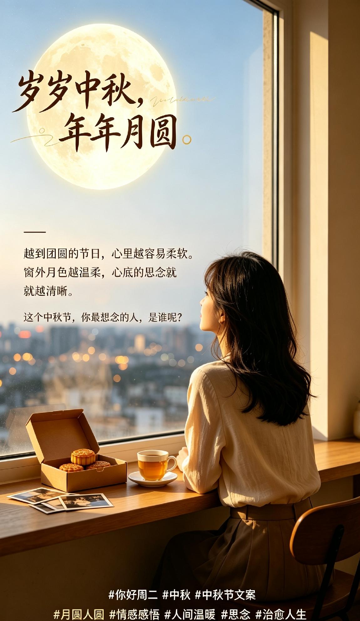 ＃朋友们，中秋节你最想念的人是谁？＃岁岁中秋，年年月圆。越到团圆的节