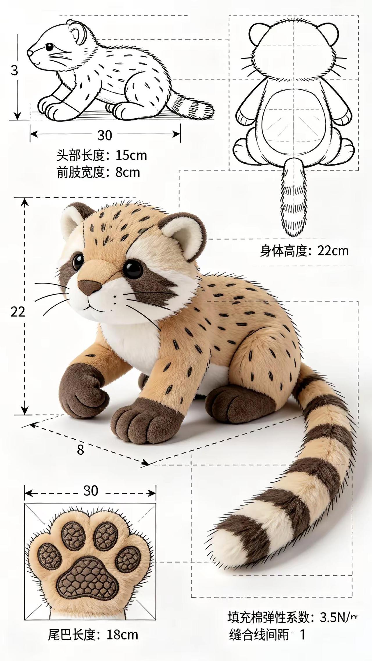 毛绒玩具设计看图打版