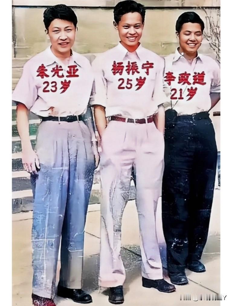 这是朱光亚与杨振宁和李政道在美国留学时的一张珍贵合影，拍摄于1947年。那时候朱