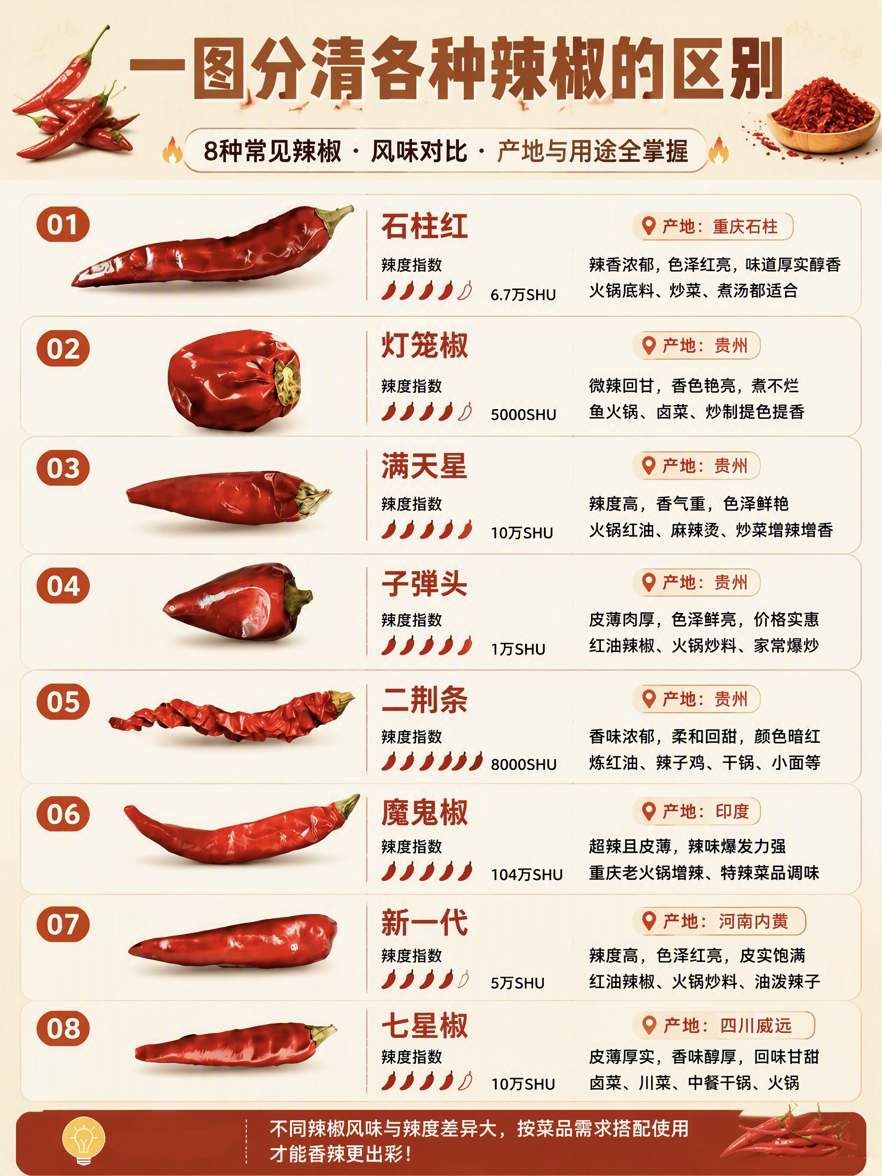 涨知识：一图分清各种辣椒区别，赶快了解一下！美食