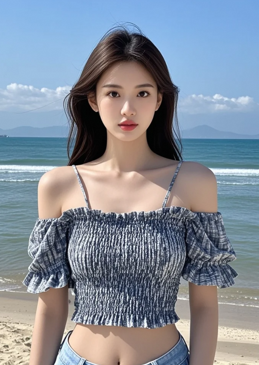 她赤足踏浪，追逐自由的风