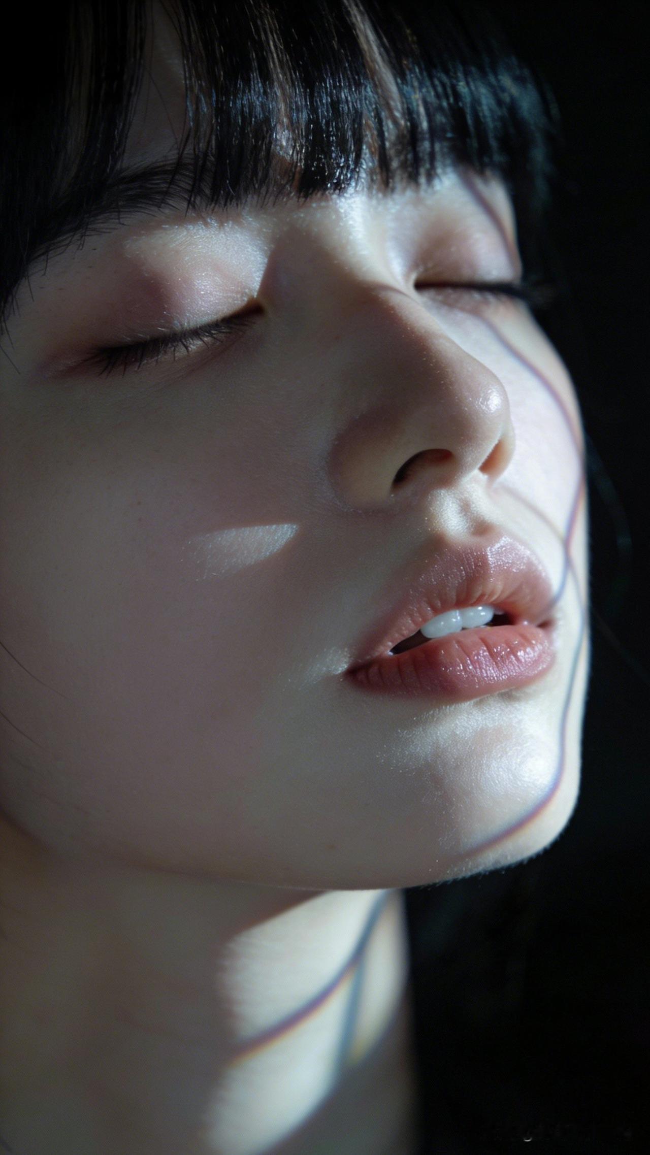 闭目养神，静待花开。用镜头记录生活的美闭眼沉思的少女，光影交错，宁静而美丽。