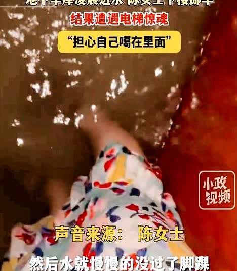 太吓人了！商丘，女子半夜得知车库被淹，乘电梯下楼挪车！谁知到了负