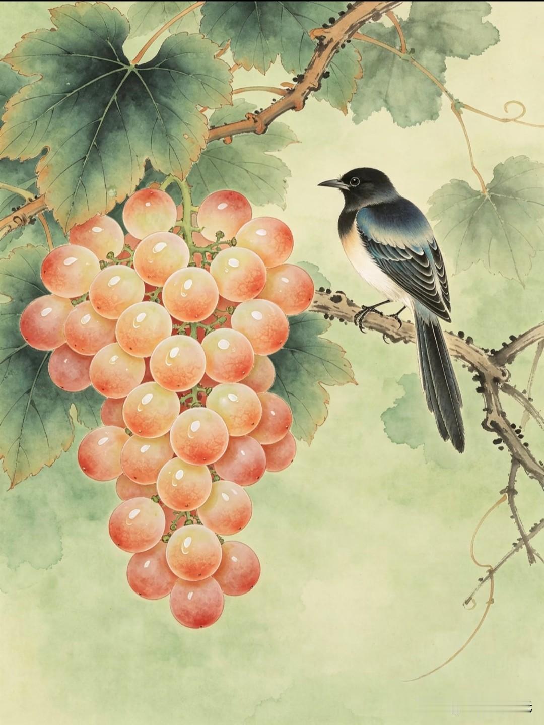 工笔绘灵禽花木，一纸藏尽四时风雅意趣。小画拾光工笔花鸟图分享水墨花鸟国画国