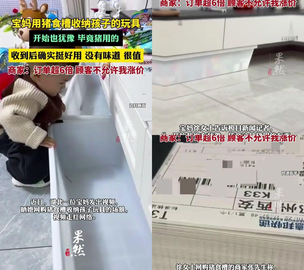 你敢信?宝妈圈现在抢着买的收纳神器,居然是养猪用的猪食槽!湖北徐女士一开