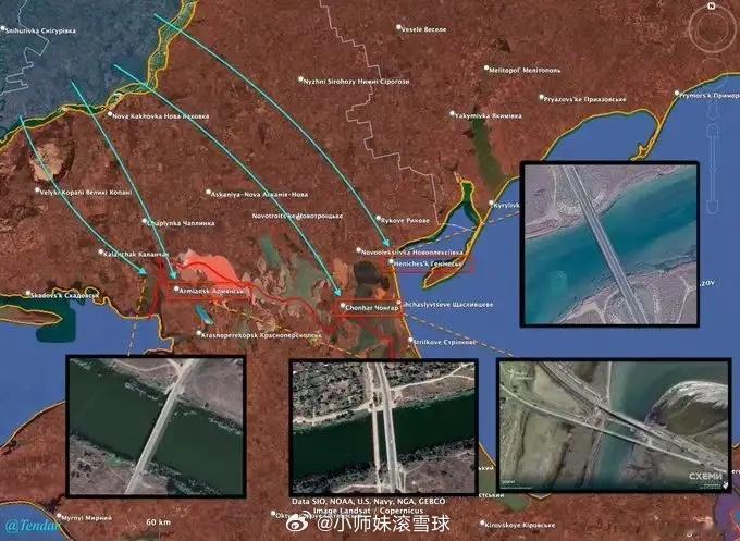 克里米亚半岛，已经成为一座“被困的孤岛”，克里米亚半岛通向乌克兰的四座关键桥梁遭