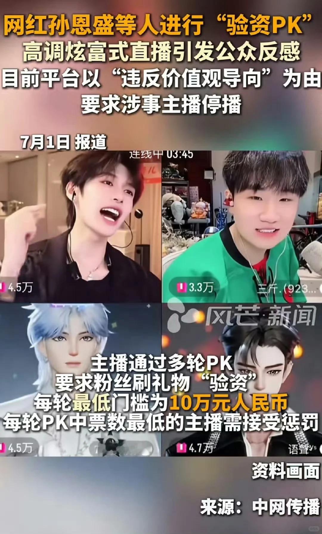 多名主播验资pk引争议不是吧。。。真的有这么多钱吗[晕][晕]整个验资局共持