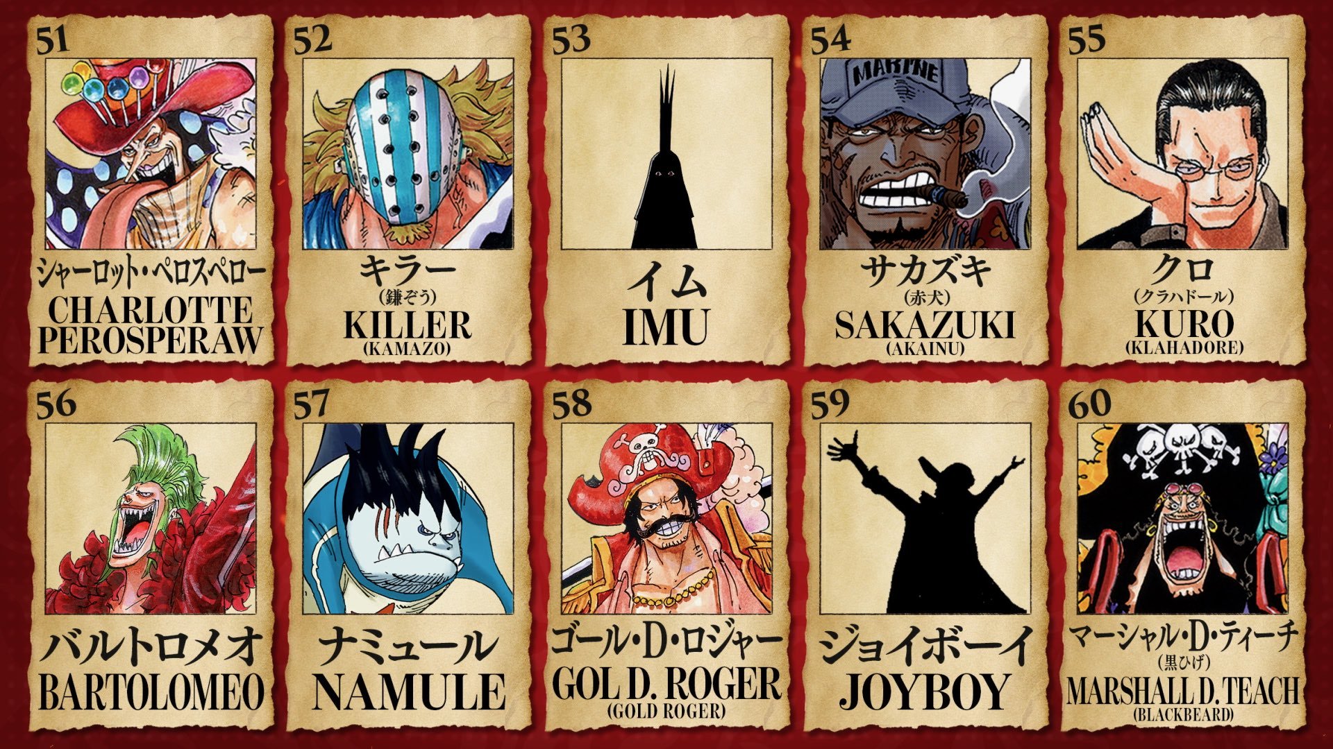 海贼王60位〜51位两个不知道长相的