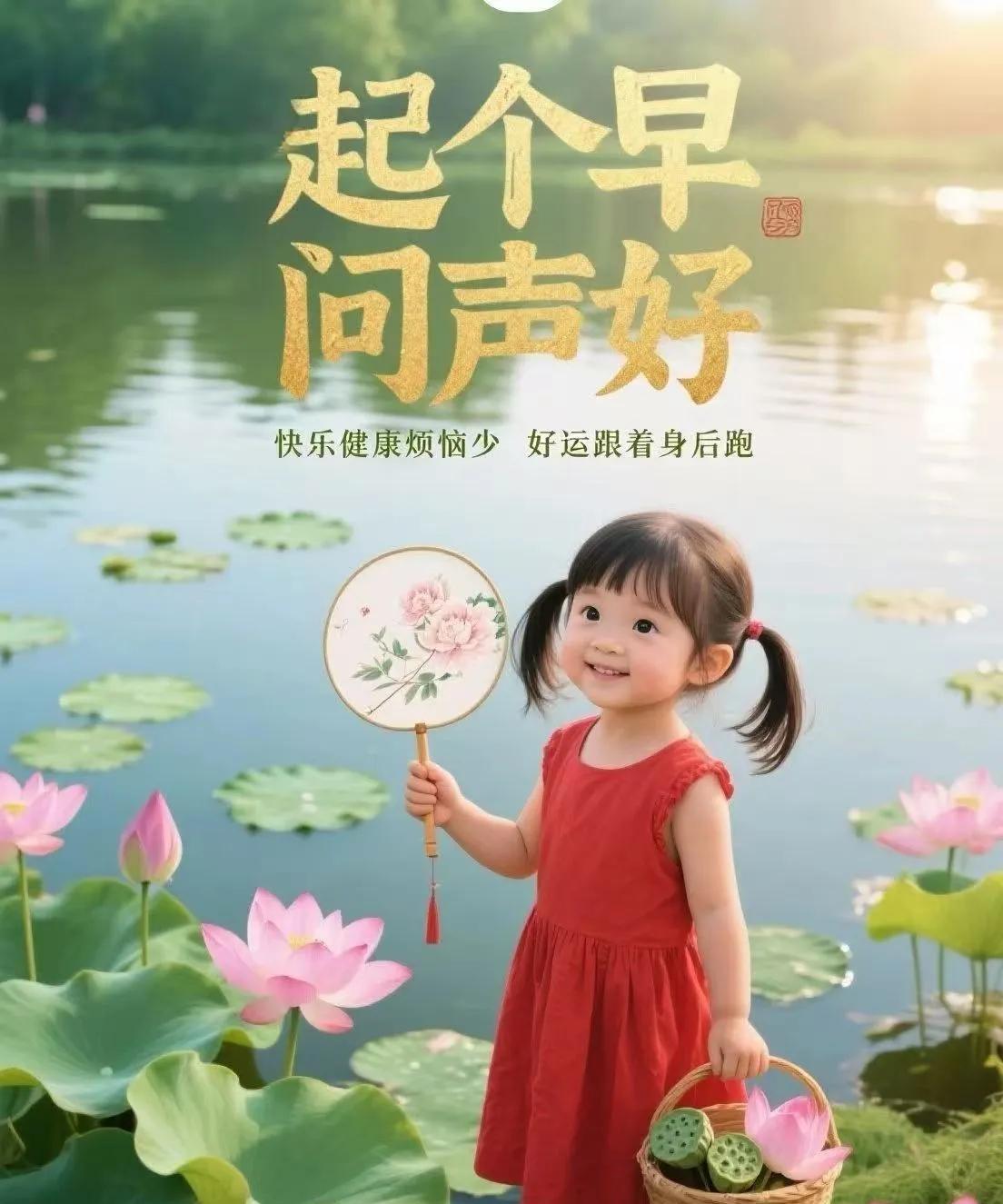 早安心语：起个早，问声好；快乐健康烦恼少；好运跟着身后跑。晨曦初照，新一天悄