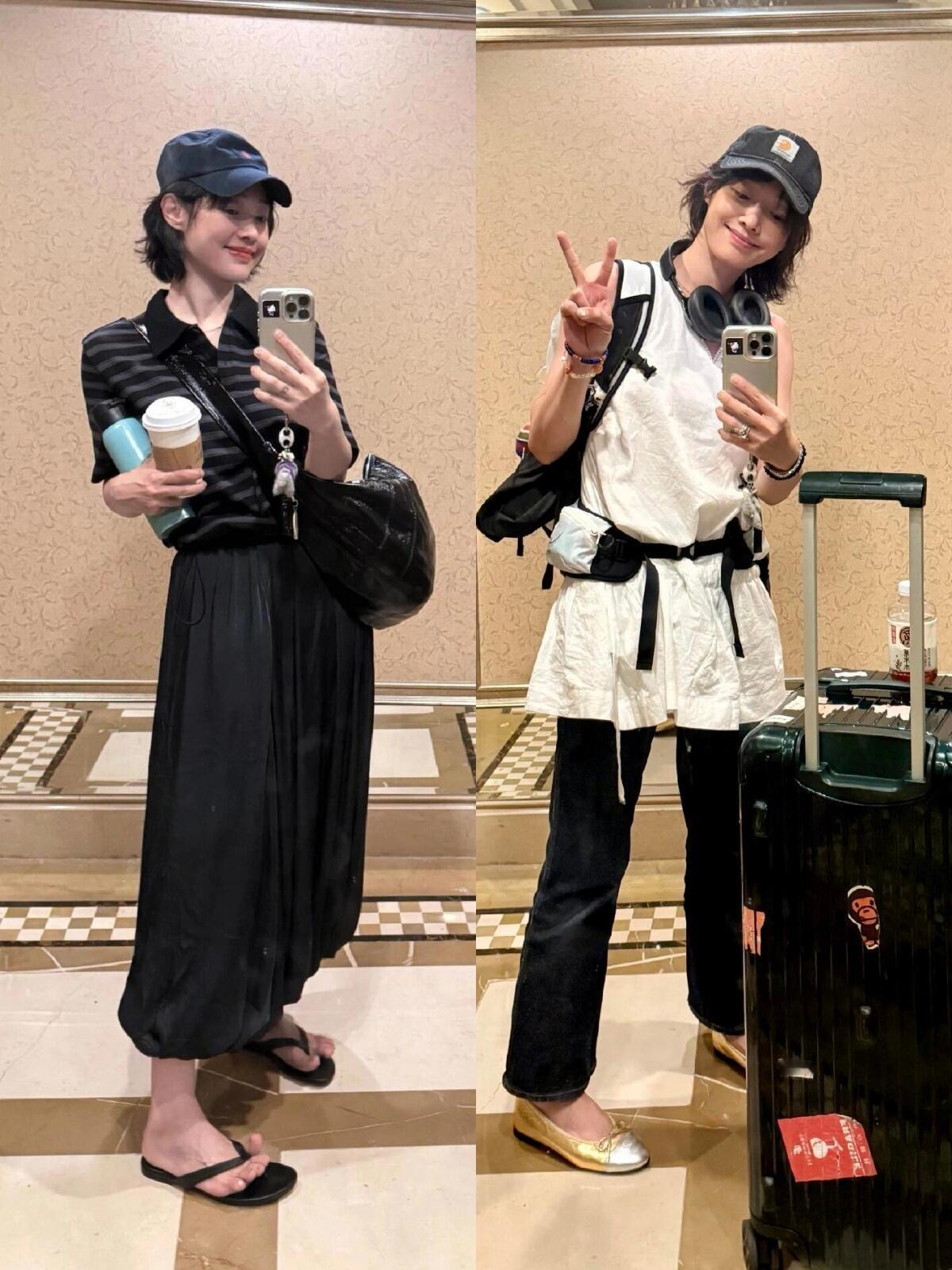 白百何太会搭了吧，她的私服松弛又好看！以日常基础款为主，主打随性不刻意的生活化
