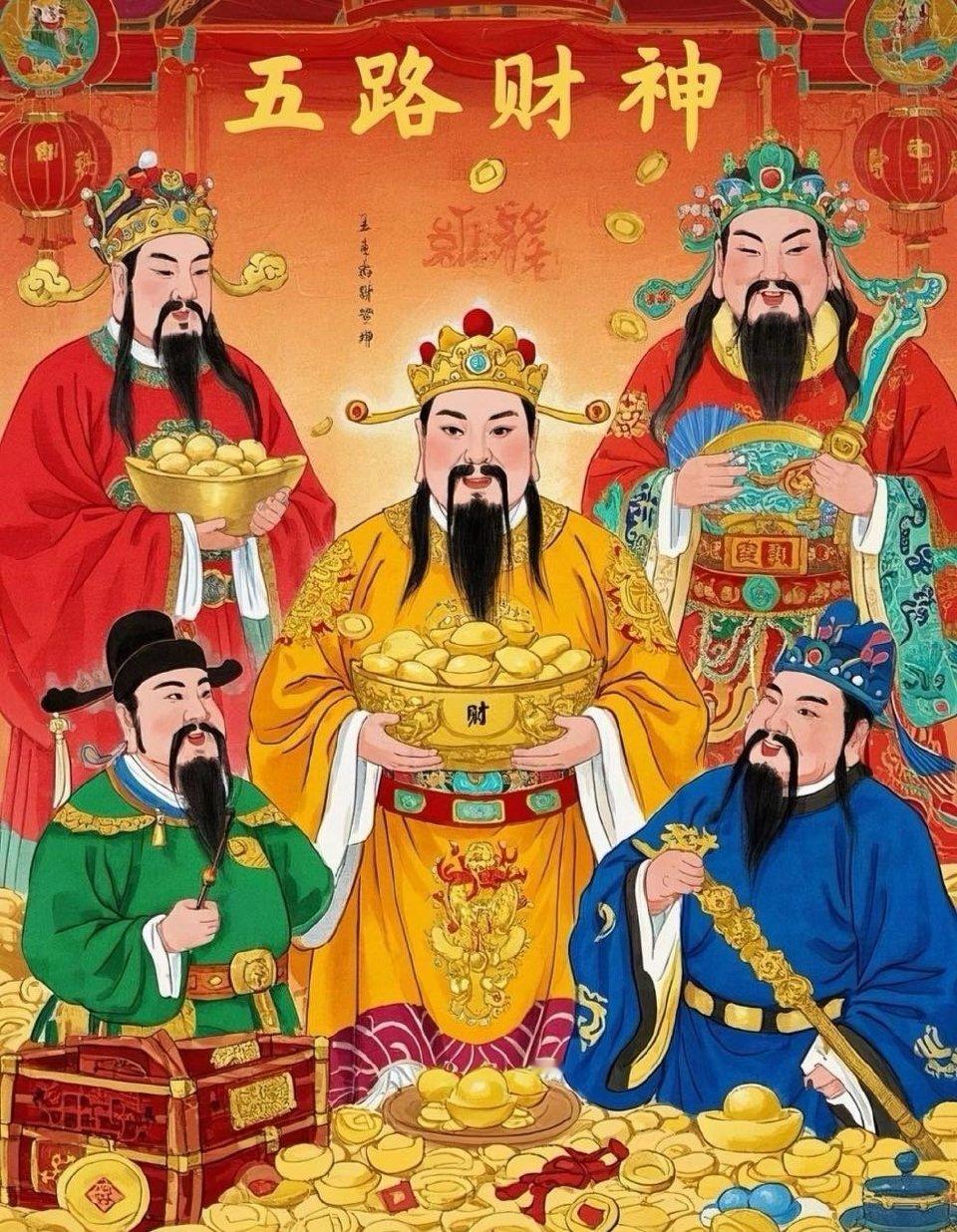 【大年初五“迎财神”注意事宜】初五前要彻底清扫，将垃圾堆至门外，意为“送穷神”，