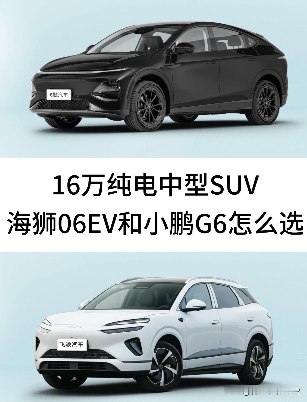 16万纯电中型SUV，海狮06EV和小鹏G6怎么选？手握16万预算想买纯