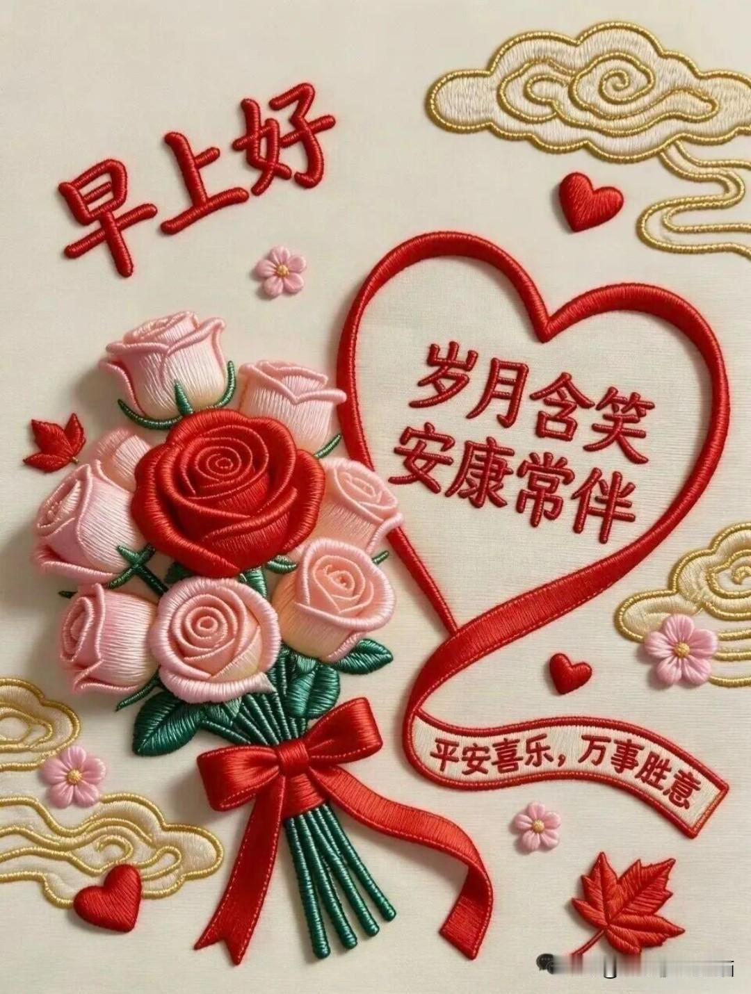 美好的早晨，快乐无愁，平安依旧，健康永久。温柔清爽的秋风掠过脸颊，不冷不热刚刚