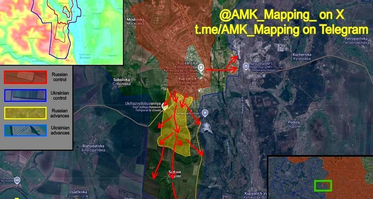 “渡河=溃逃”？卫星图一放大，俄军工兵在奥斯基尔河西岸搭浮桥，第1近卫坦克集