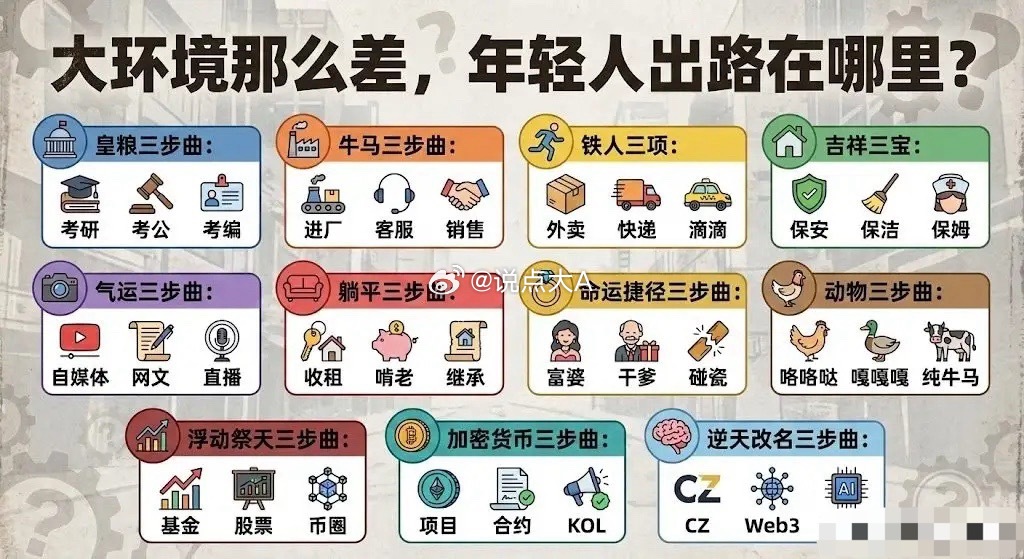 环境那么差，年轻人出路在哪里？皇粮三步曲：考研、考公、考编牛马三步曲：进厂、客服