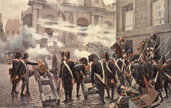 1795年发生的一起事件：当时，26岁的炮兵指挥官拿破仑·波拿巴在“葡月1
