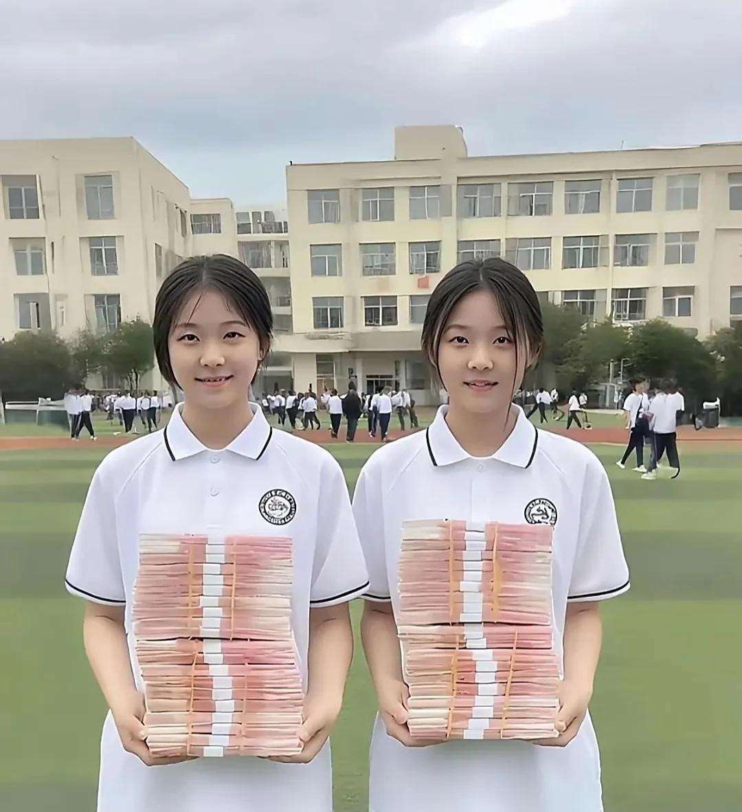 邻居家的双胞胎女儿，一个676分上了北大，一个679分上了清华。从小她们的父母都
