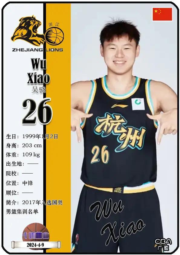 浙江广厦男篮的隐形功臣吴骁，昨天浙江广厦起势就是从他连续抢前场篮板开始的。这让我