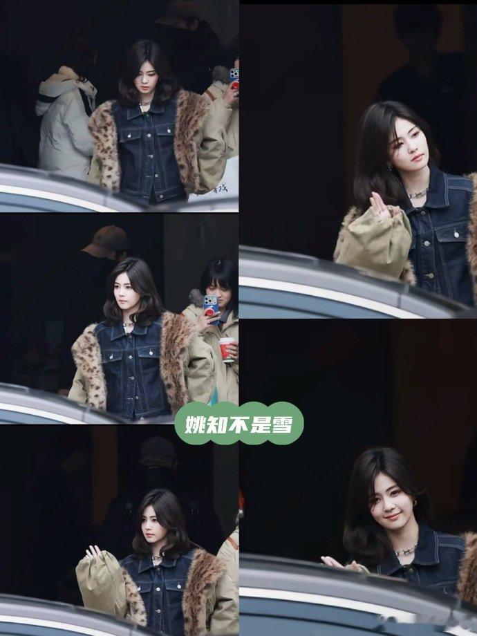 白鹿牛仔衣毛绒外套look白鹿牛仔酷姐白鹿牛仔衣毛绒外套look，白鹿牛仔酷