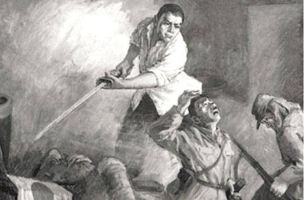 1942年，日军正在喝酒，一名战俘趁着他们放松警戒，偷偷将狱友放了出来，临走前他