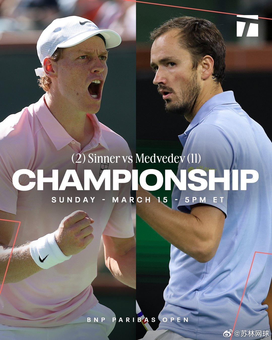 ATP1000印第安维尔斯男单决赛预告不早于05：00，接女单决赛🇮🇹（2）