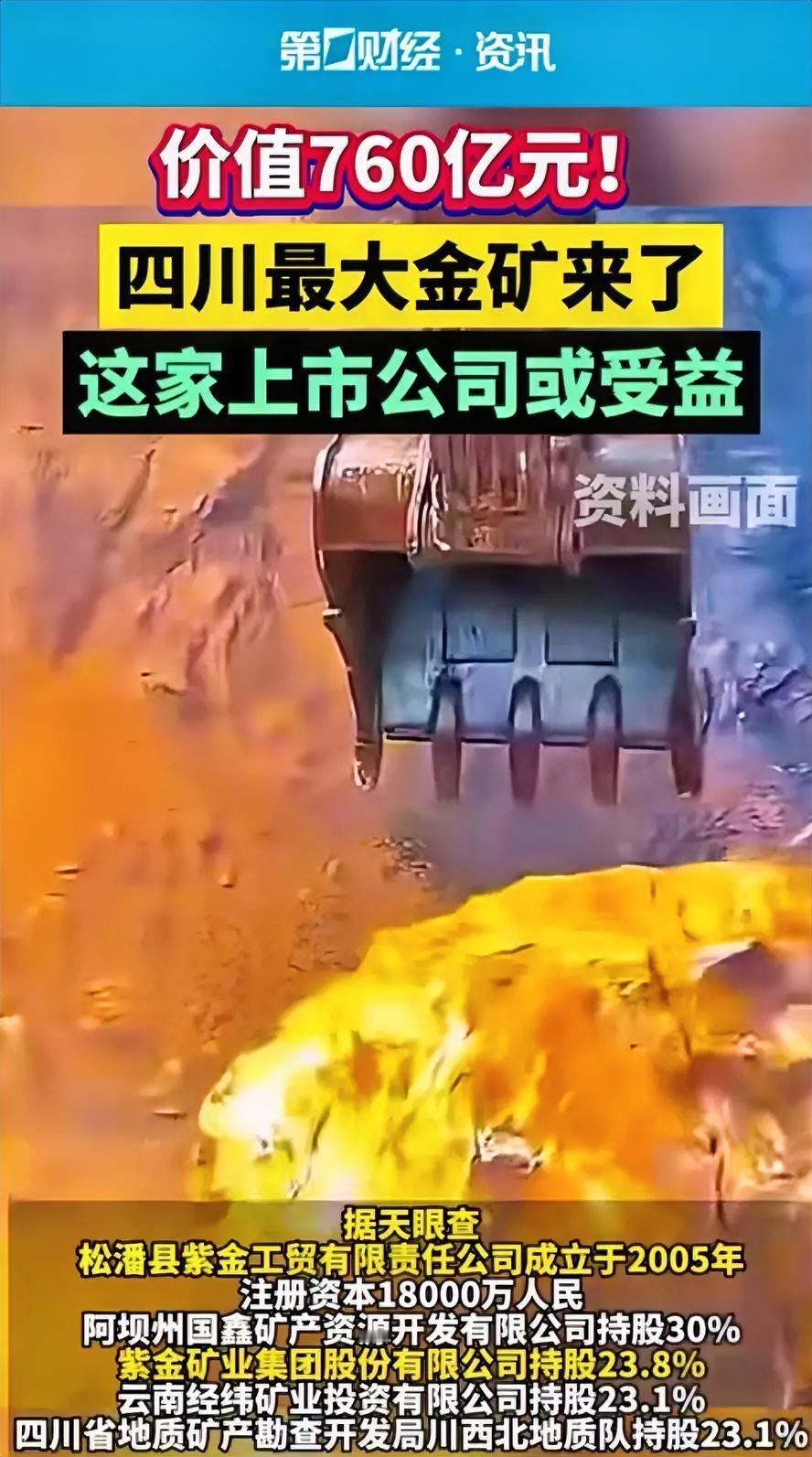 就在今天（11月27日）傍晚六点前，传来振奋人心的消息！四川发现特大金矿