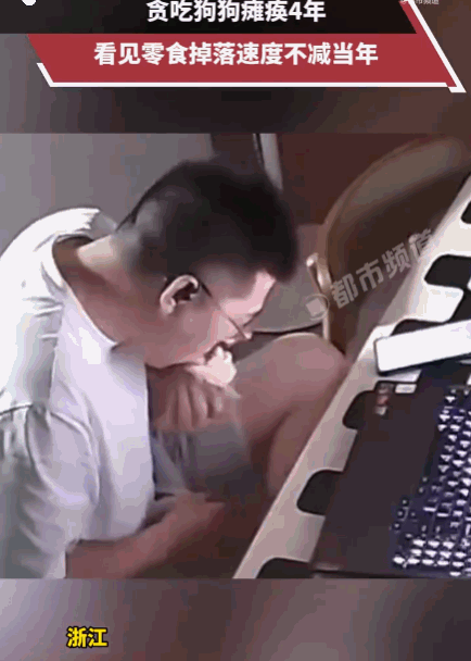 瘫痪界奇迹！浙江，一主人正悠闲地吃着东西，旁边躺着那只已经瘫痪了整整四年的狗狗，