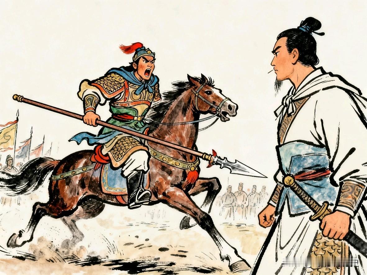 岳飞部将牛皋驰援濠州，与叛徒李成遭遇。牛皋在阵前怒喝：“李成！你这无君无父的叛贼