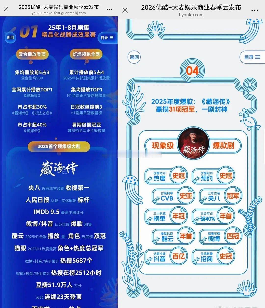 连续两年，2025—2026优酷+大麦娱乐商业春季云发布，都给藏海传发了战报