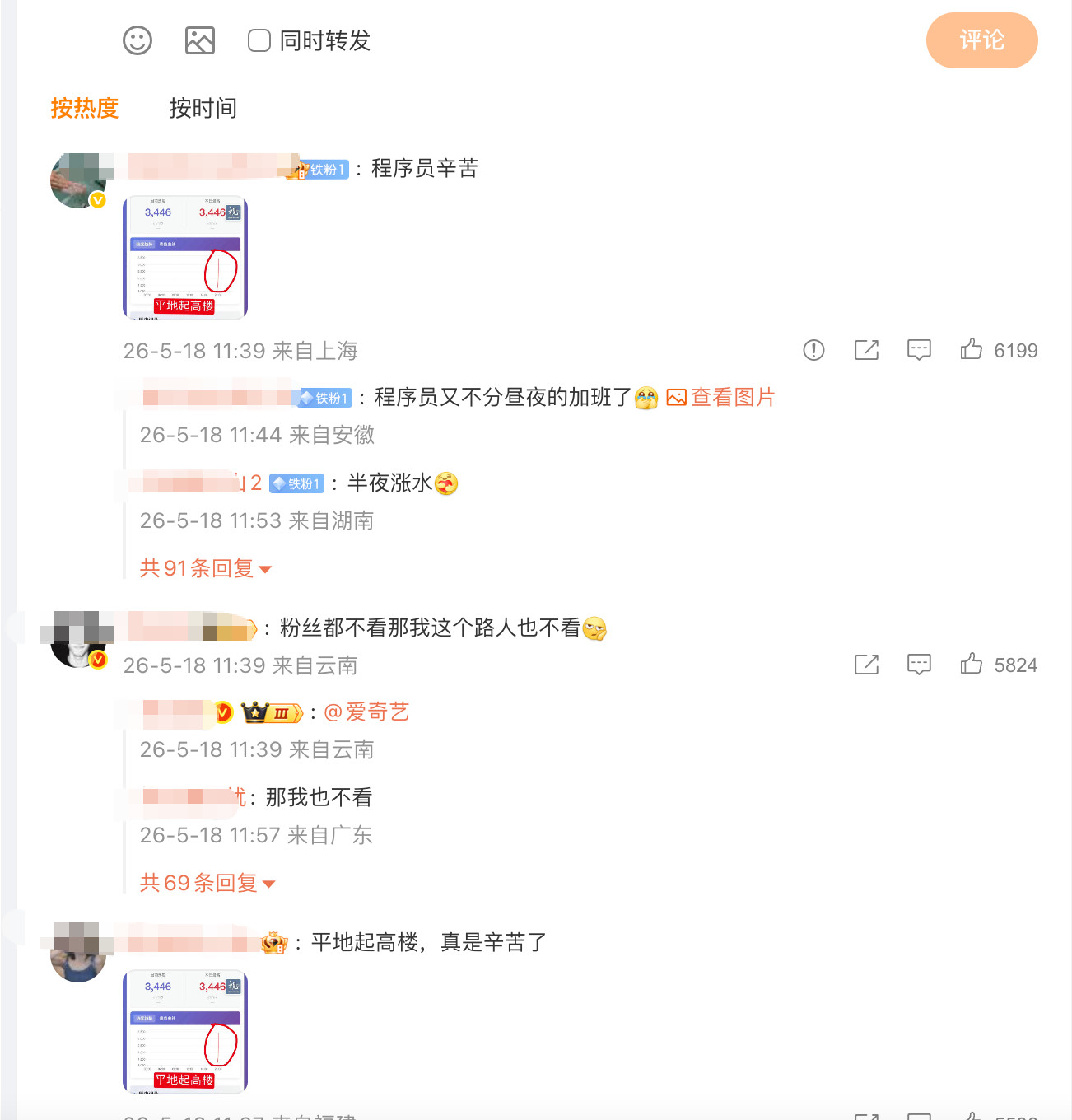 迪丽热巴粉丝把爱奇艺官博发杨紫家业的微博冲了