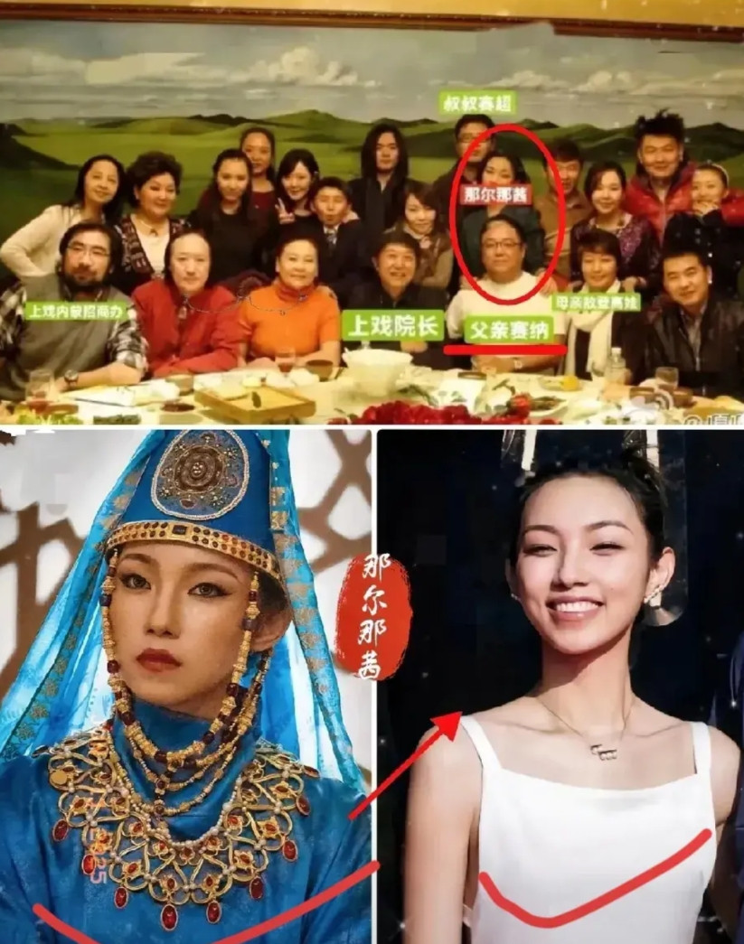 不查不知道，一查才发现，那尔那茜的父亲是赛纳，是央媒节目制片人，1995年就