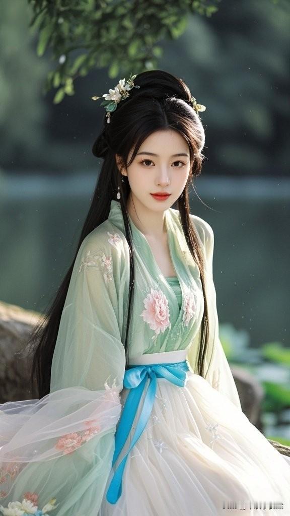 仙气飘飘的汉服美人，宛如画中走出的仙女，却是邻家有女初长成，你心动了吗？淡雅汉服