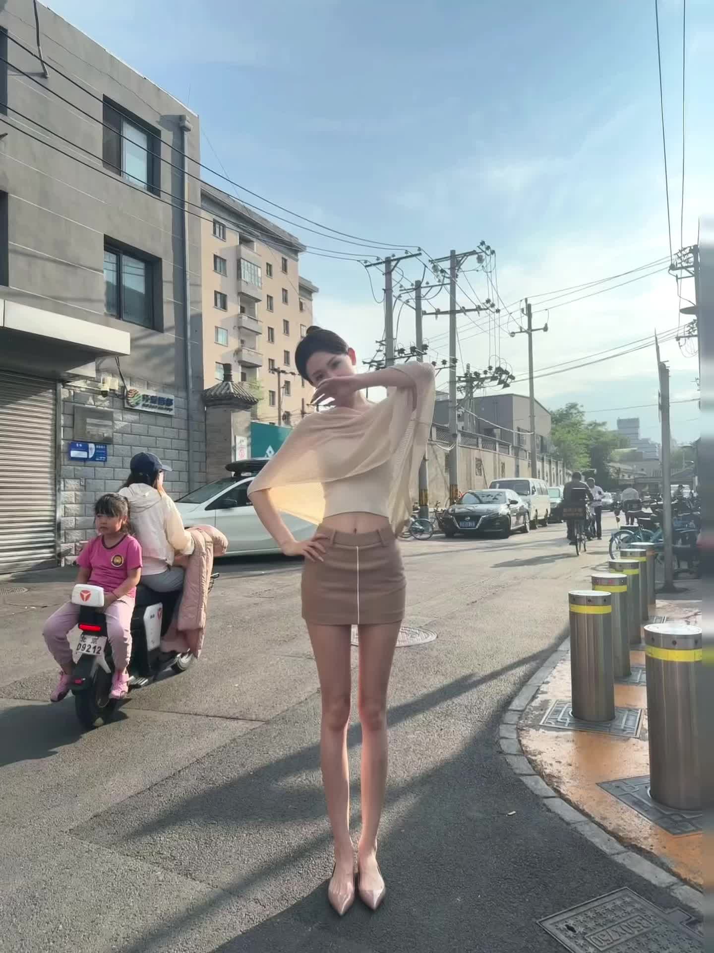 姐这个身高穿平底鞋就够了
