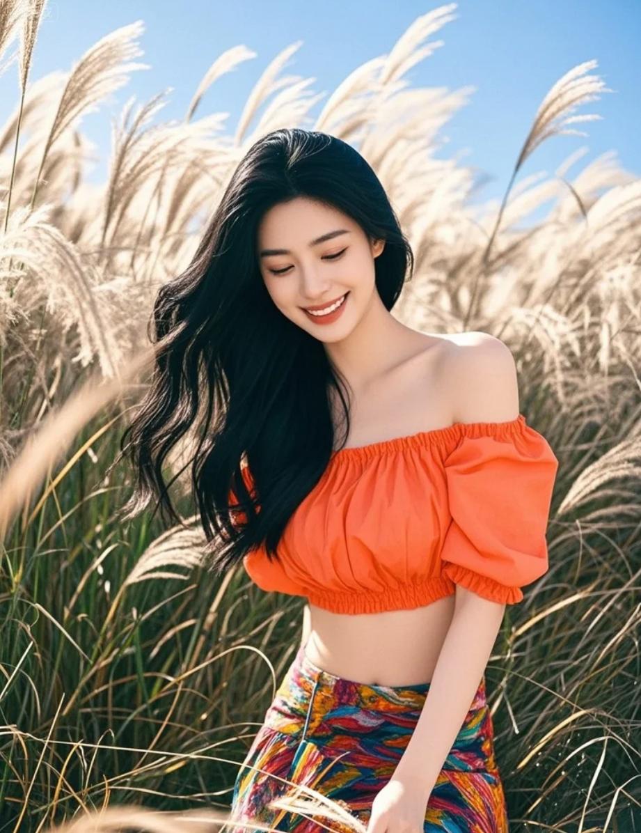 一袭素衣，一抹回眸，她的静谧，是秋日最动人的诗行。